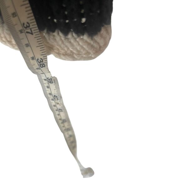 Venus Y2k Size Large‎ Black & White Knit Hooded Long Open Front Cardigan Sweater - Picture 10 of 10